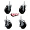 Service Caster 4 Inch Soft Rubber Wheel Swivel 58 Inch Threaded Stem Caster Set 2 Brakes SCC SCC-TS20S414-SRS-58212-2-TLB-2 - alternate 5